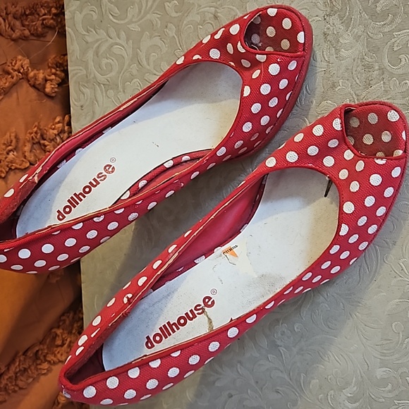 Dollhouse polkadot pinup retro high heels - Picture 2 of 4